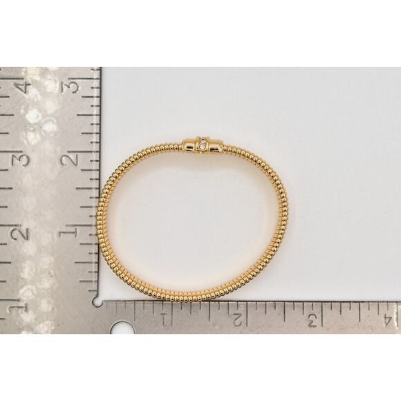 Christian Dior Vintage Crystal Bangle Bracelet Omega Gold NOS Signed 1980s Bin8 - Picture 12 of 12